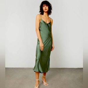 Bias cut spaghetti slip dress